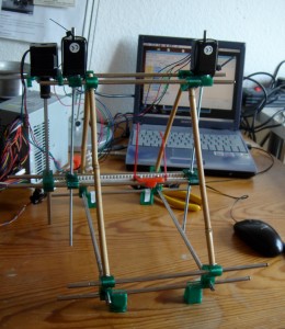The test rig - bamboo, duct tape and spare parts